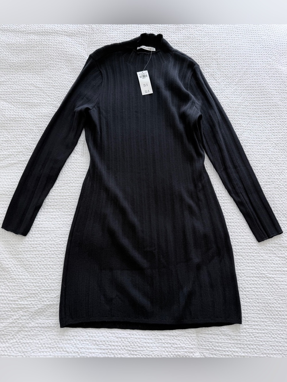 NWT Abercrombie & Fitch Black Ribbed Sweater Knit Dress